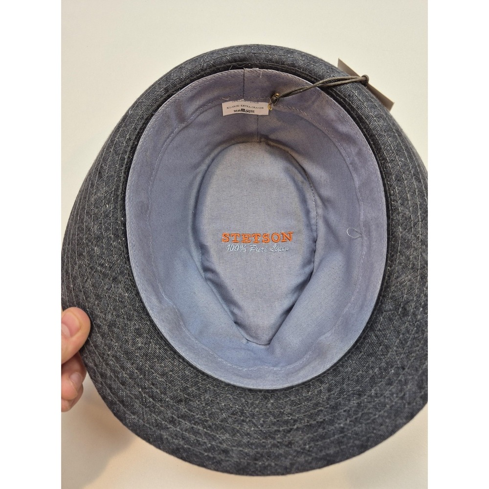 Stetson Fedora Hat Mens XL Gray Linen Lined Summer Packable Casual STC14-DENM4 - Picture 3 of 7